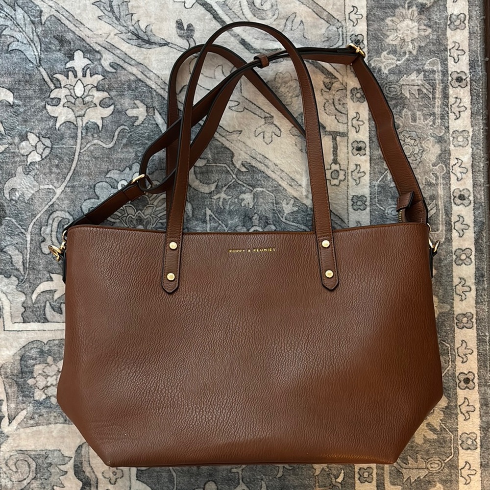 Poppy & Peonies Go-Getter Tote Chestnut